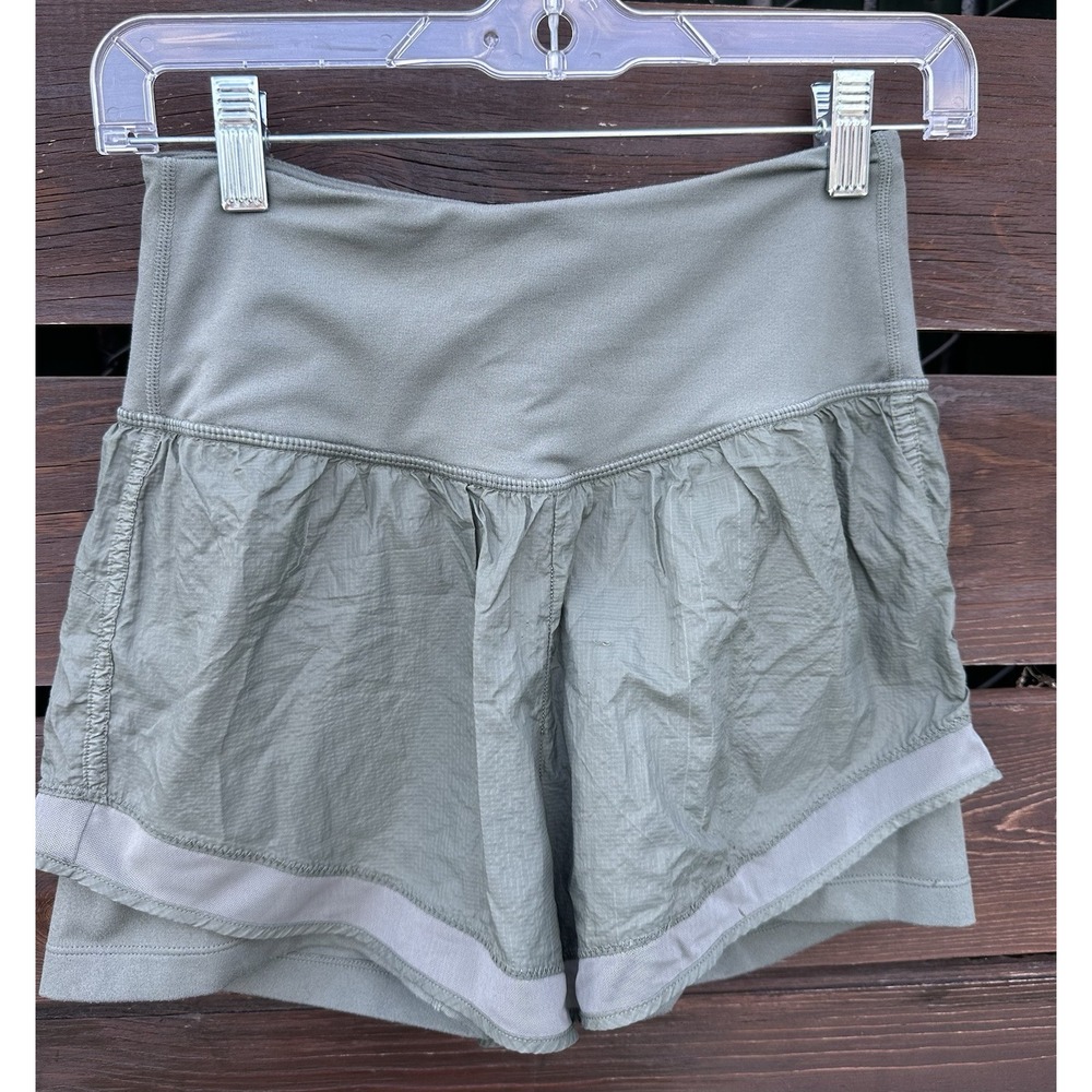 Z BY ZELLA Green Nylon Active Pull-On High Waist Running Shorts Size Small